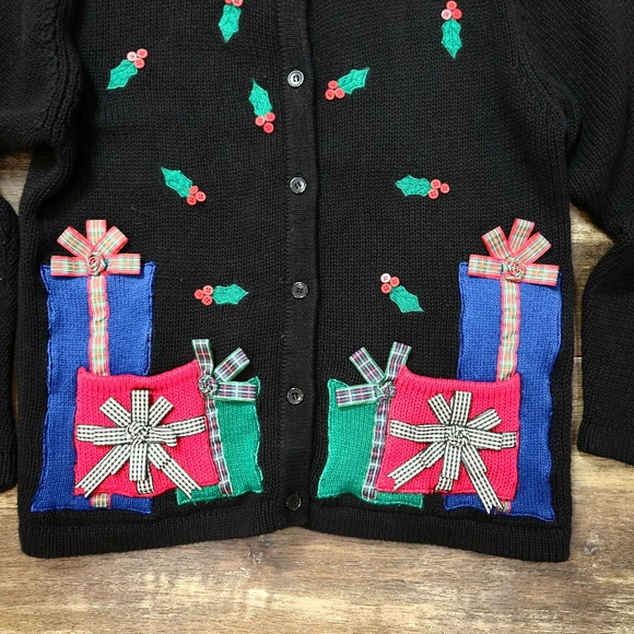 Bechamel Women's  Embroidered High Quality Cardigan Christmas Sweater 🎄 Size M - Picture 3 of 8